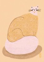 Cat in a Butter Yellow Jersey Illustration Poster