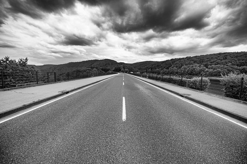 The road across the Rurtalsperre. by Eus Driessen