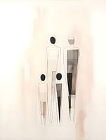 Familie von 4 abstrakte Strichzeichnung