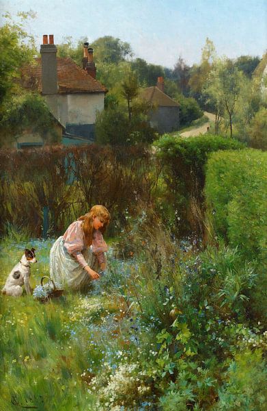 Alfred Glendening Jr., Wildblumen in der Hecke pflücken von finemasterpiece