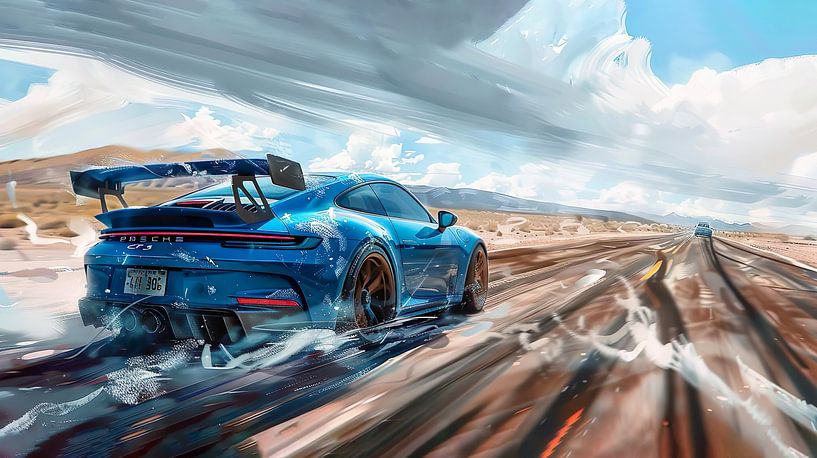 Blauer Porsche 911 GT3 von PixelPrestige
