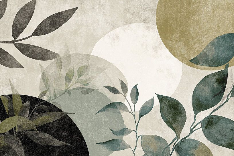 Blatt abstrakt | Blättertanz von ARTEO Gemälde