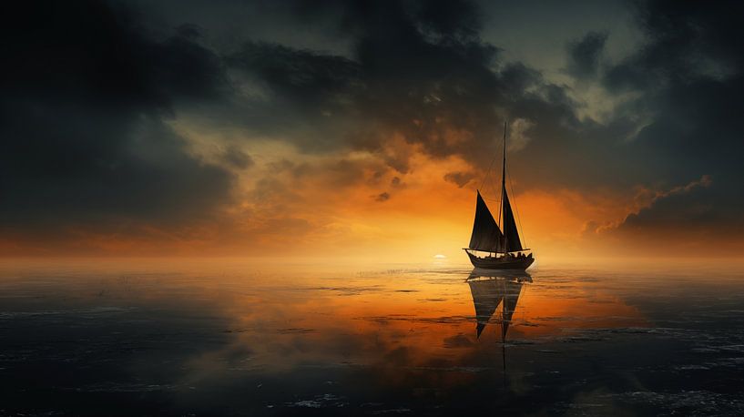 Segelboot-Sonnenuntergang von Preet Lambon