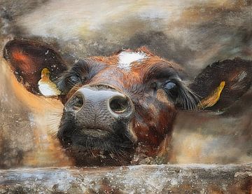 Neugierige Kuh 2 von Marjolein Deelen