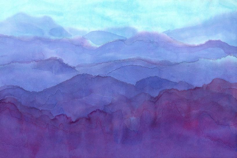 Morning Mood in the Mountains Two Watercolour Paintings by Karen Kaspar