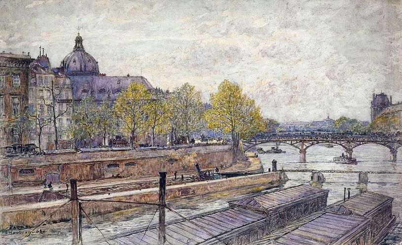 Frederic Houbron - Le quai Conti et le pont des Arts (1905) par Peter Balan