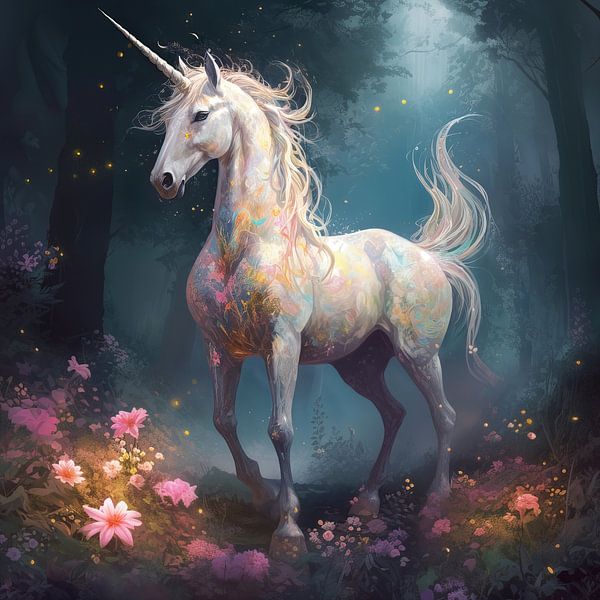 La licorne dans le monde des contes de fées par Peintures accrocheuses