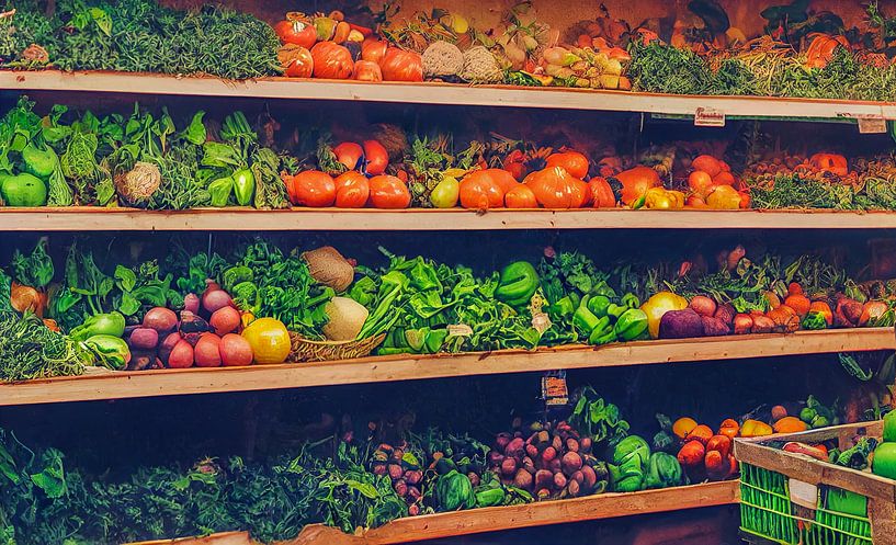 Gemüse in einem Supermarkt Illustrationen von Animaflora PicsStock