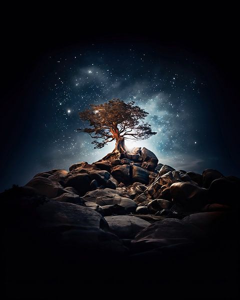 Tree at night by fernlichtsicht