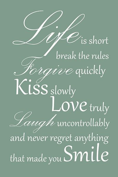 Das Leben ist kurz - Grün von Sandra Hazes