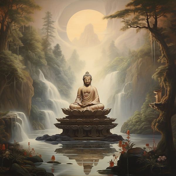 Bouddha au coucher du soleil | Buddha Art par La collection ARTEO