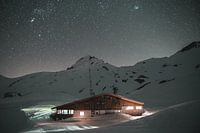 Mountain Hut At Night