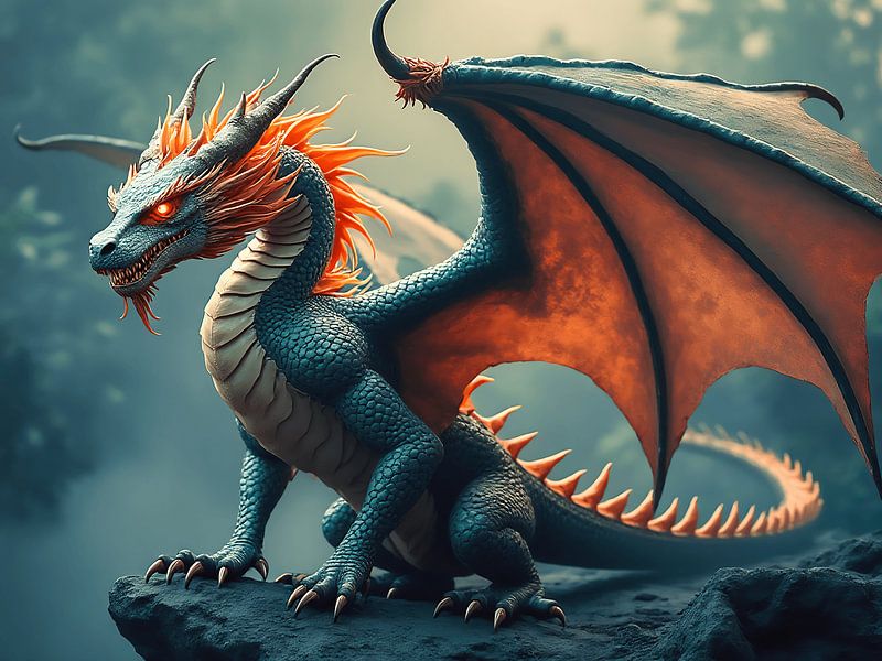 A young blue dragon by The Photo Artist