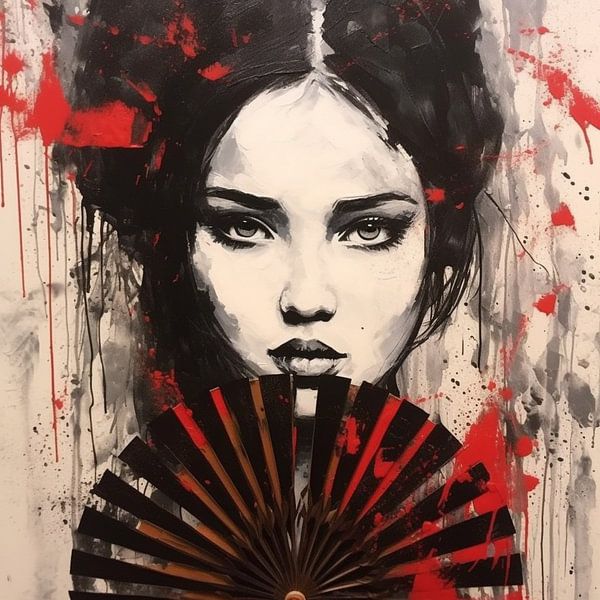 Noir &amp; blanc avec détails rouges par Bianca ter Riet