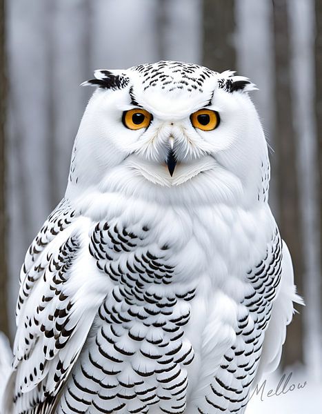 Le harfang des neiges en hiver par Mellow Art