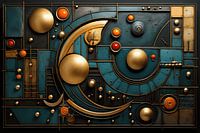 Abstraktes Relief aus Metall