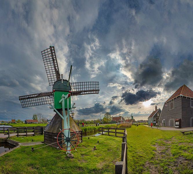 Windmühle De Hadel an der Zaanse Schans, Zaandam, , Nordholland von Rene van der Meer