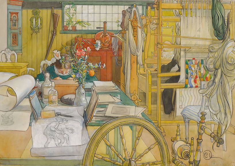 L'atelier, Carl Larsson par Des maîtres magistraux