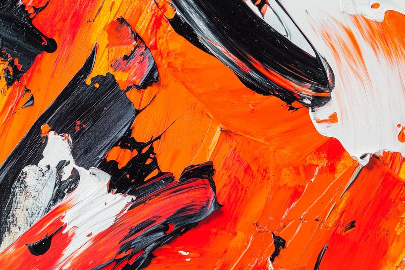 Dynamische Farbexplosion in Rot und Schwarz von Poster Art Shop