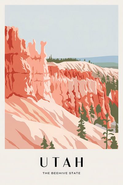 Affiche de voyage vintage de l'Utah par Poster Art Shop