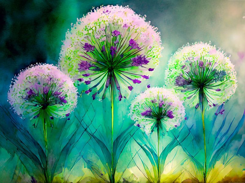 A border with Alliums 1 by Studio Pieternel