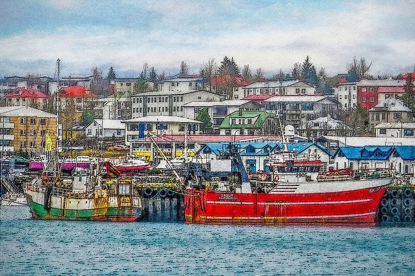 The harbour of Hafnarfjordur, Iceland by Frans Blok - photos, art and other wall decoration