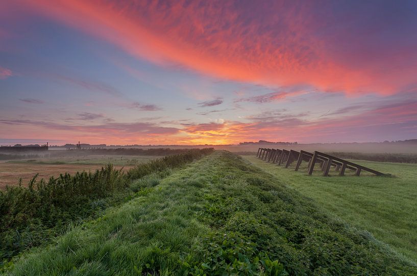Sunrise Schokland, Flevoland, Netherlands. by Adrian Visser