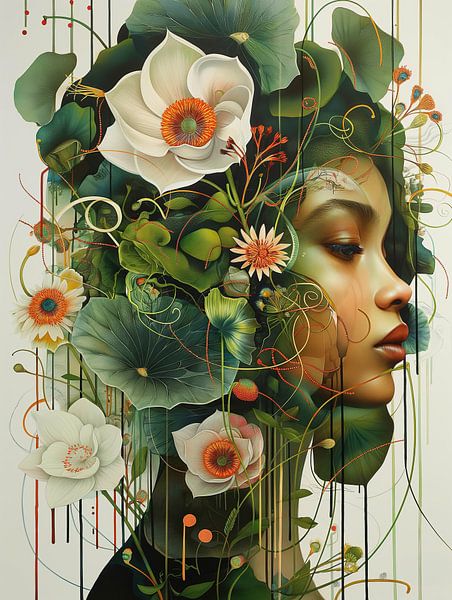 Frau mit Blumen von Bert Nijholt