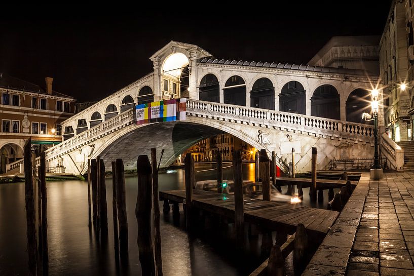 VENEDIG Rialtobrücke bei Nacht II von Melanie Viola