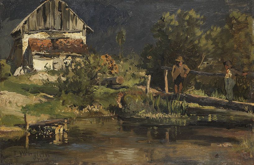 JOSEF WENGLEIN, In the pond with lime kiln, 1883 by Atelier Liesjes