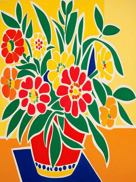 Flowers In A Vase Style Henri Matisse by TOAN TRAN