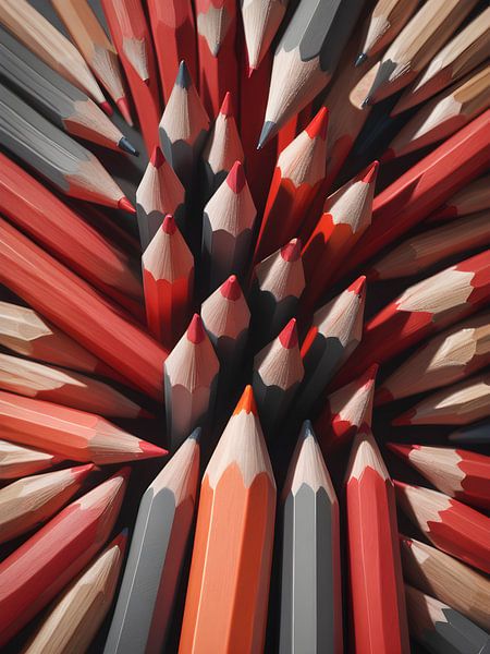 Interaction des crayons de couleur dans la dynamique par Bart Veeken