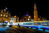 Straßenbahn am Muntplein am Abend