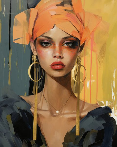 Portrait coloré dans un style pop art moderne par Carla Van Iersel