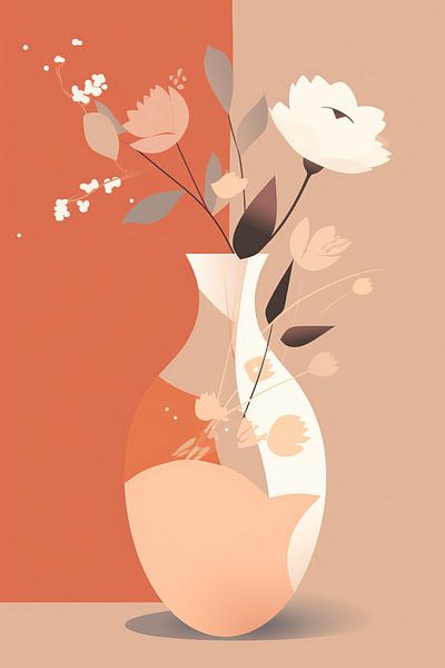 Flowers in Vase | Minimalist Still Life by Abstract Painting