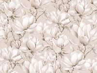 Magnolia Floral Nostalgia Ivory Cream Beige