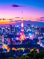 Neon Eiffeltoren Stadsgezicht