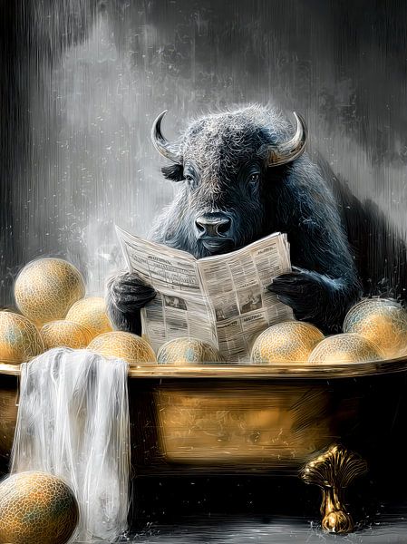 Les bisons prennent un bain par JBJart Justyna Jaszke