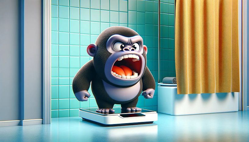 Un gorille horrifié à la pesée - le choc du matin par artefacti