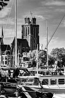 Église Notre-Dame à Dordrecht Pays-Bas Noir et blanc