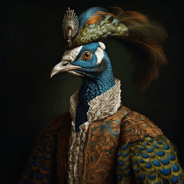 Portrait d'un paon noble par Ton Kuijpers