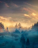 Herfststemming in de bergen