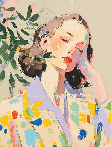 Frauenporträt | Silent Colour Symphony von Blickfänger Gemälde