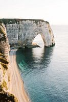 Sonnenuntergang an den Klippen von Étretat | Reisefoto-Wandbilder der Normandie Frankreich