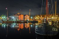 Le port d'Elburg le soir