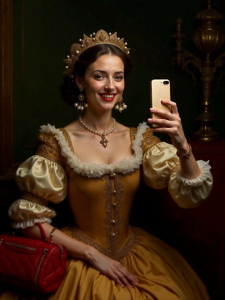 Renaissance Selfie Queen Portrait Painting by FRESH Fine Art