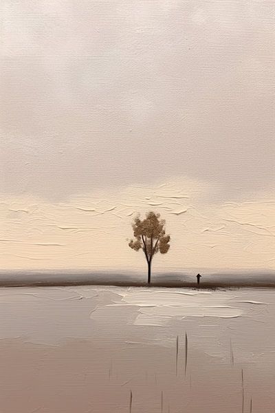 Taupe Abstract by ARTEO Paintings