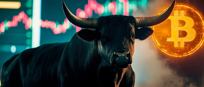 Bulle und Bitcoin – Finanzmarkt-Dynamik von Poster Art Shop