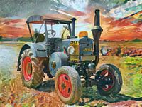 Traktor Ursus / Lanz im Styl aquarell