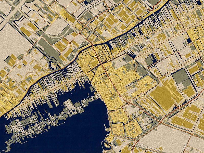 Map of Aalsmeer in the style of Gustav Klimt by Maporia